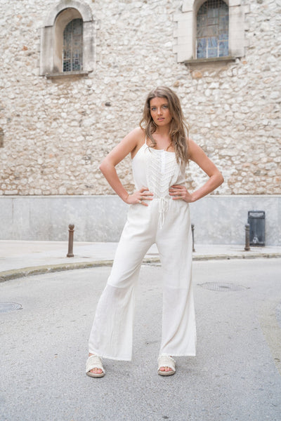 Jumpsuit Pepita Elfenbein